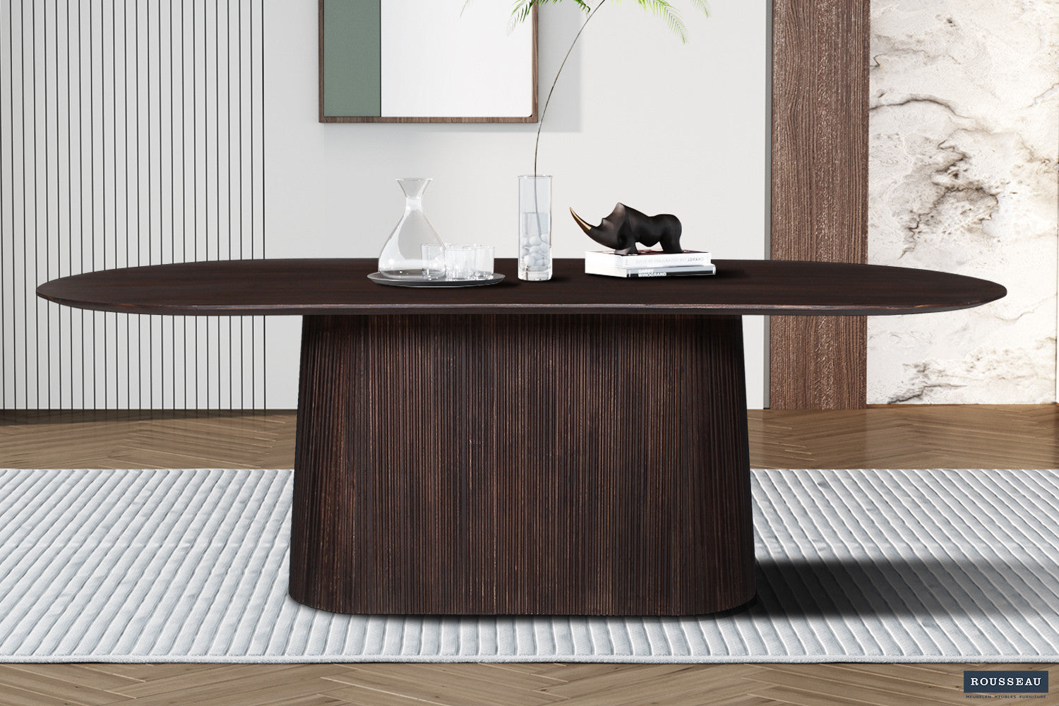 Tafel 'Miguel' 230 cm Ovaal Mangohout Donkerbruin