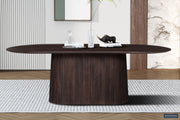 Tafel 'Miguel' 230 cm Ovaal Mangohout Donkerbruin
