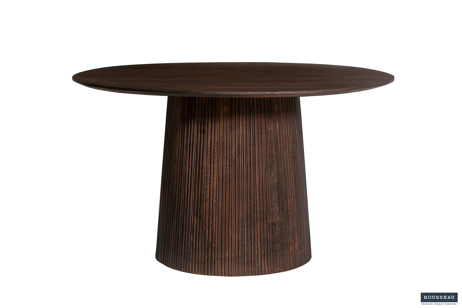 Tafel 'Miguel' 130 cm Rond Mangohout Donkerbruin