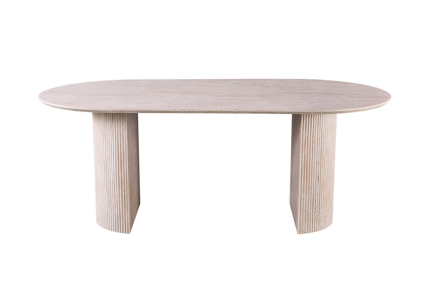Tafel 'Lagos' 200 cm Ovaal Decor Travertin Beige