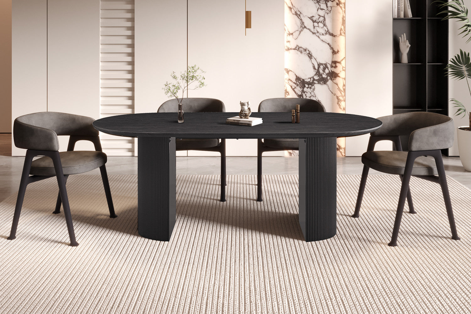 Tafel 'Lagos' 200 cm Ovaal Decor Donkerbruin