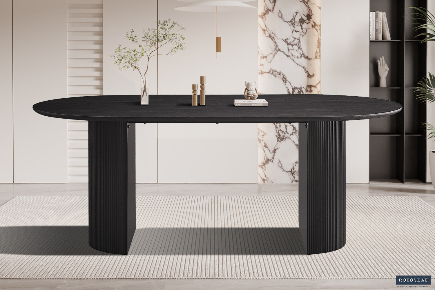 Tafel 'Lagos' 200 cm Ovaal Decor Donkerbruin