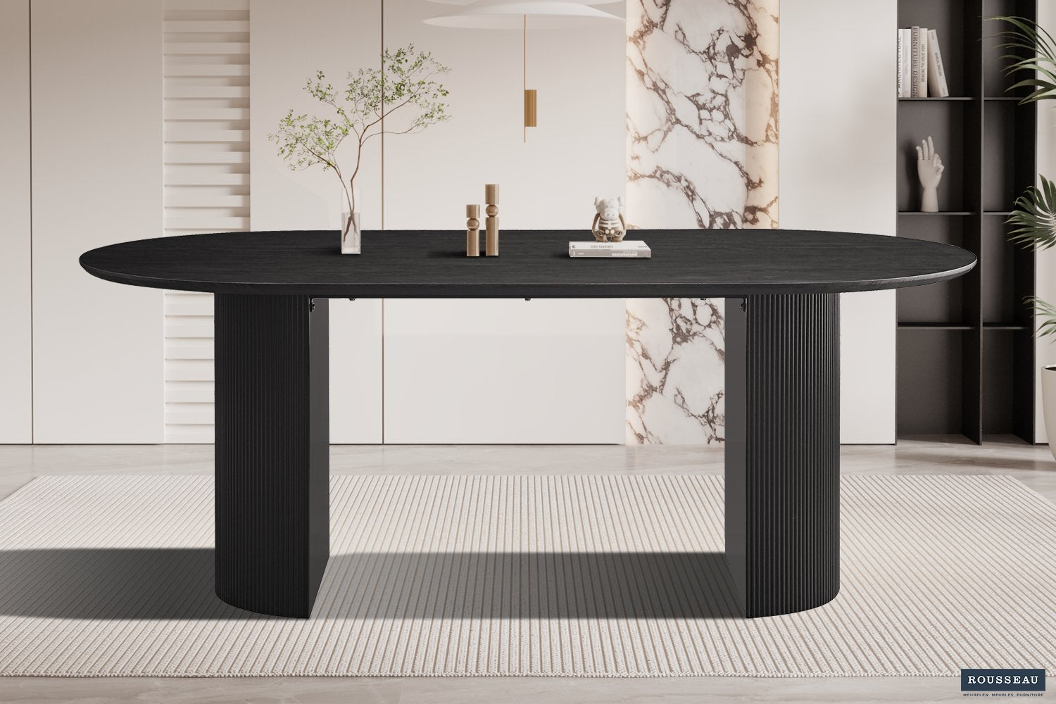 Tafel 'Lagos' 200 cm Ovaal Decor Donkerbruin
