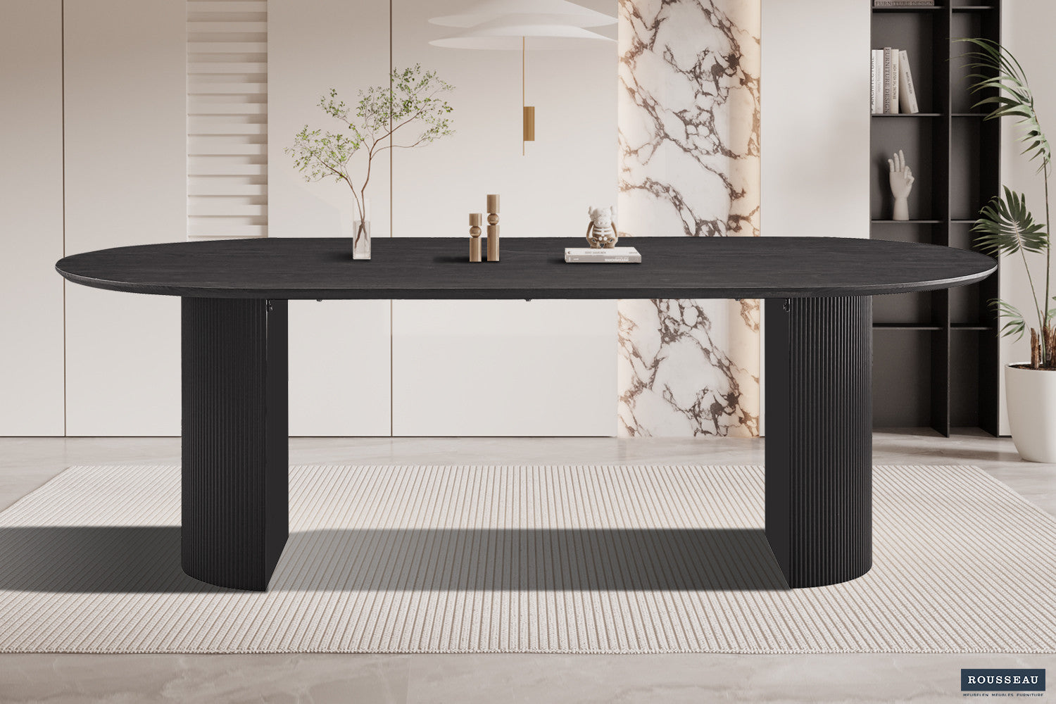 Tafel 'Lagos' 220 cm Ovaal Decor Donkerbruin