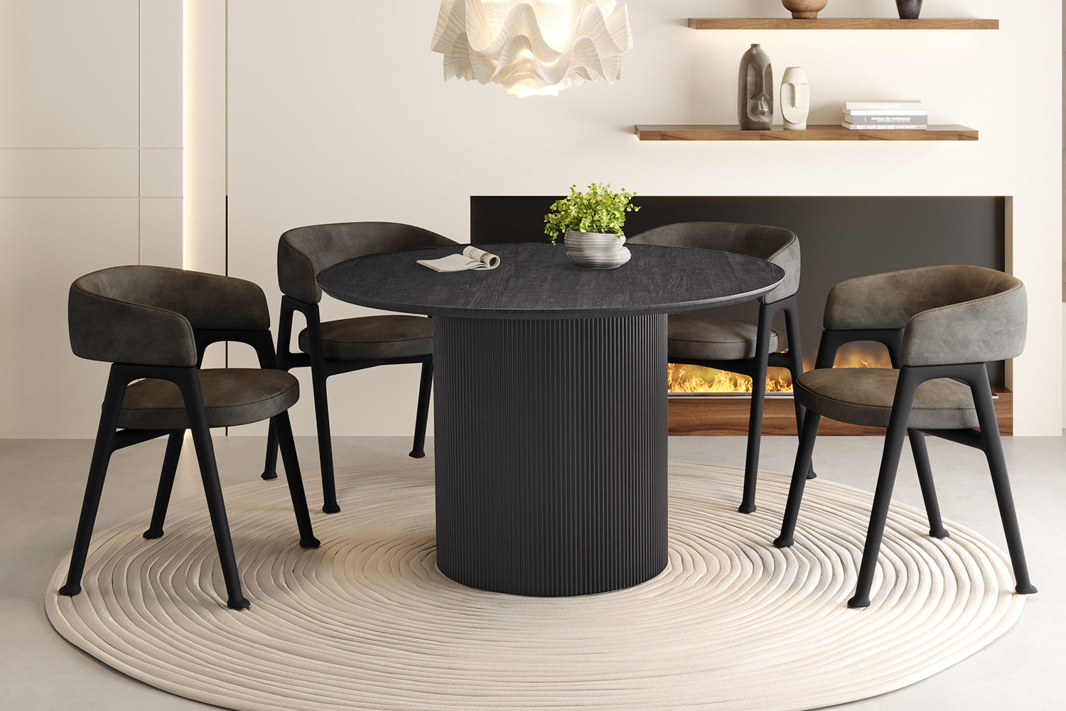 Tafel 'Lagos' 120 cm Rond Decor Donkerbruin