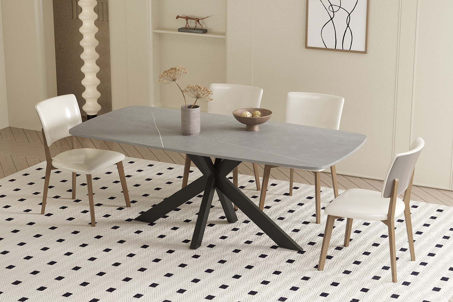 Tafel 'Apollo' 180 cm Deens Ovaal Steen Grijs