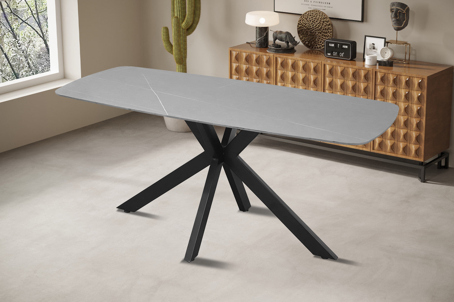 Tafel 'Apollo' 180 cm Deens Ovaal Steen Grijs