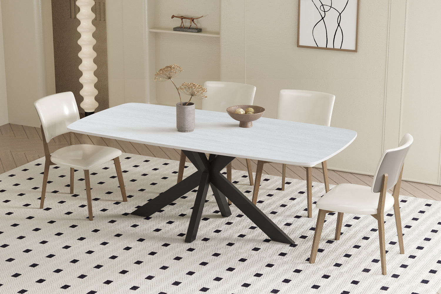 Tafel 'Apollo' 180 cm Deens Ovaal Steen Barok Grijs