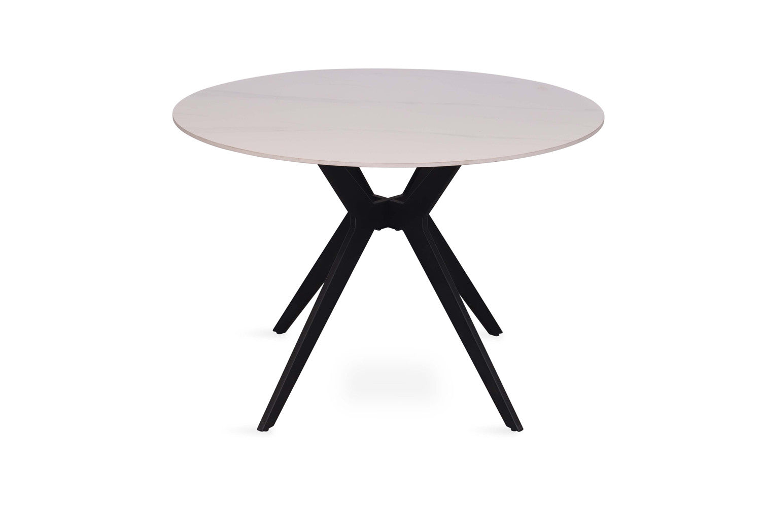 Tafel 'Apollo' 110 cm Rond Glanzend Steen Sneeuw Wit