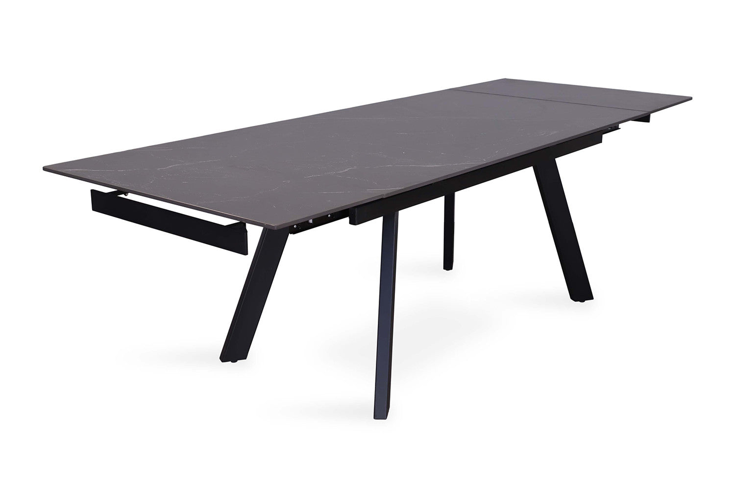 Uitschuifbare tafel 'Hera' 160-240 cm Rechthoekig Steen Zwart