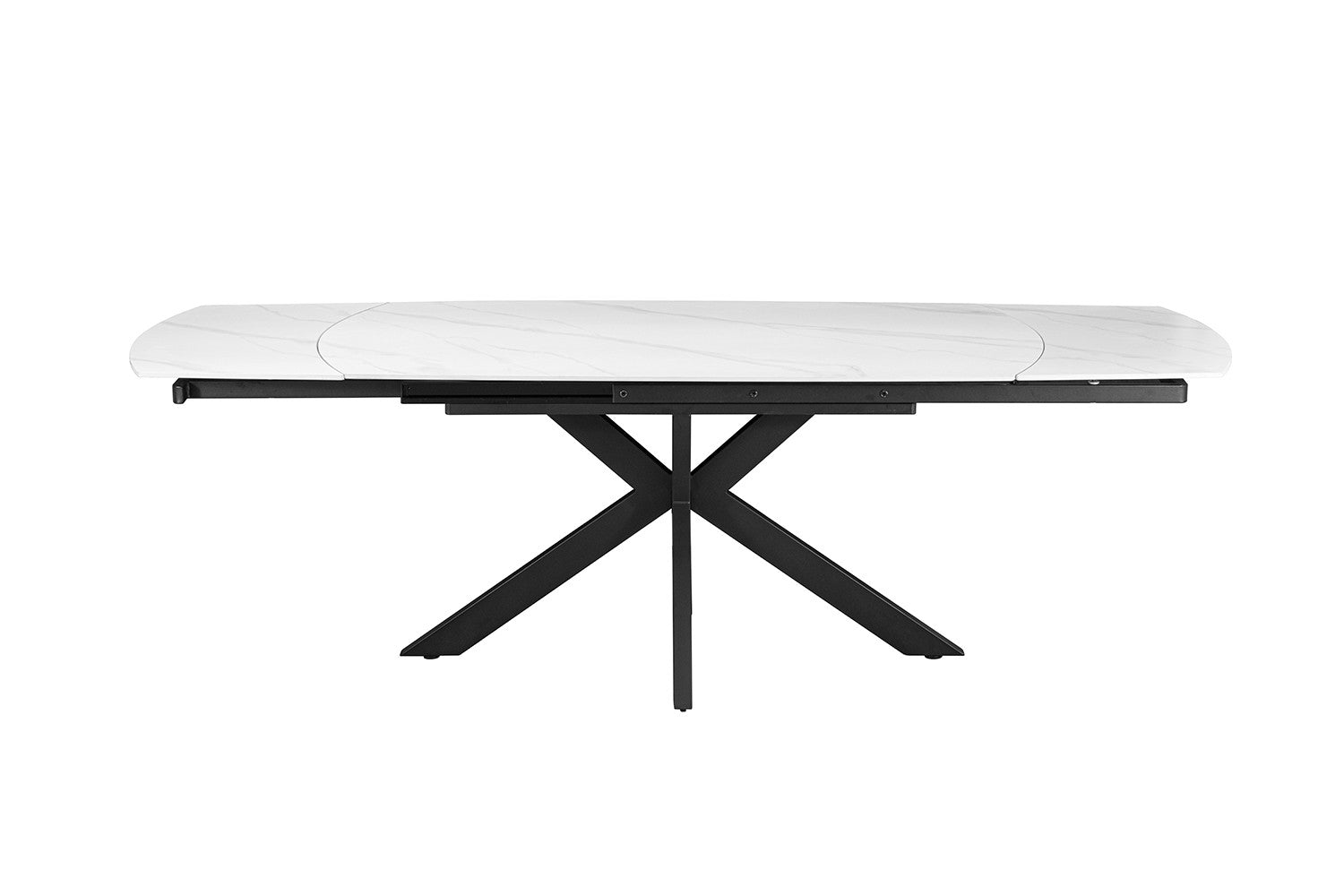 Uitschuifbare tafel 'Ares' 160-240 cm Deens Ovaal Steen Wit