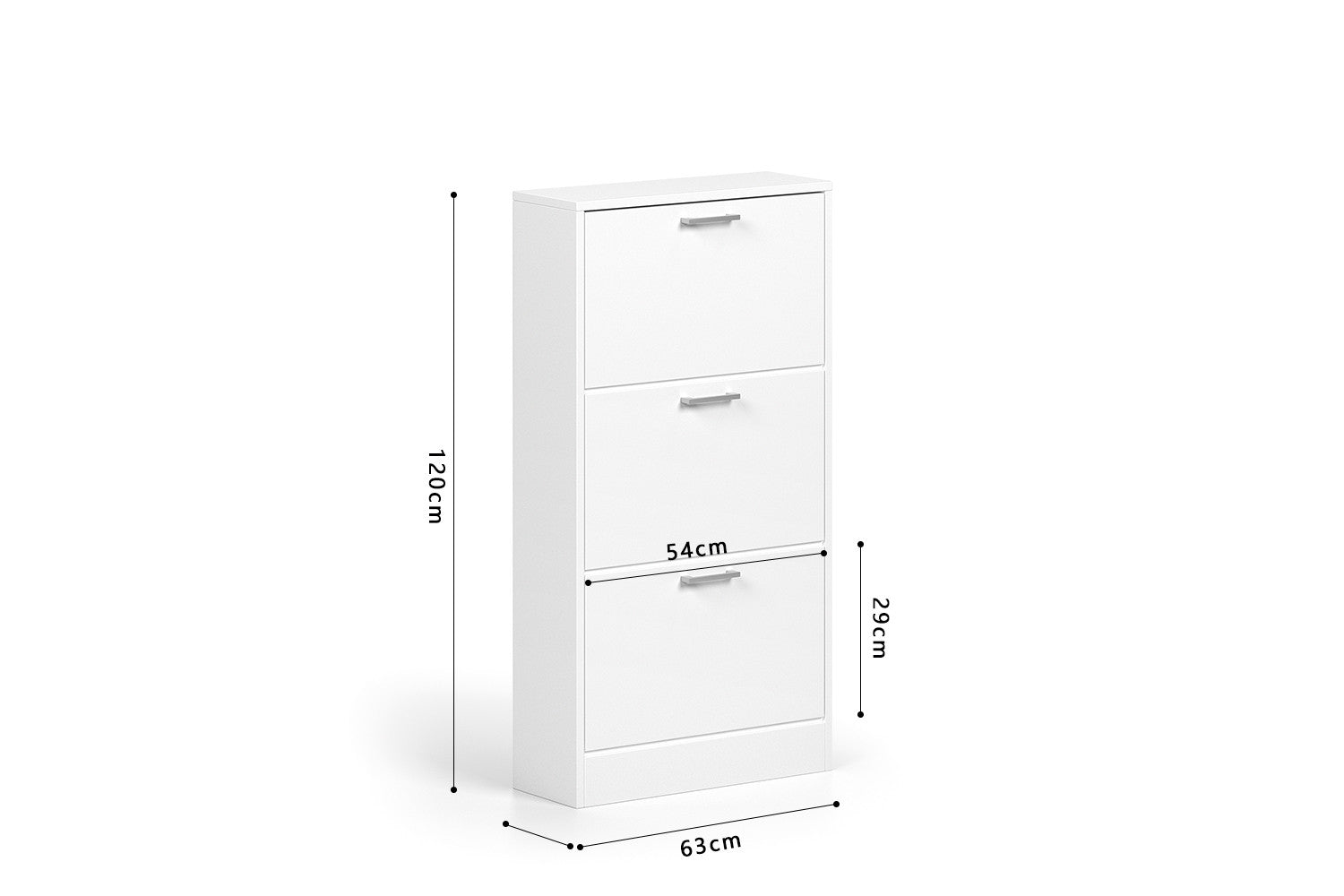 Schoenenkast 'Carini' 3 laden Wit
