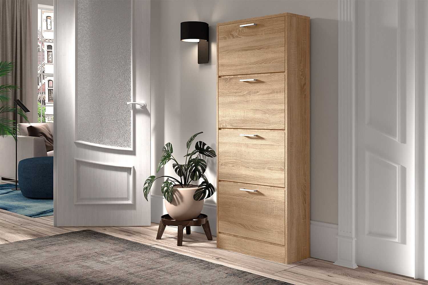 Schoenenkast 'Carini' 4 laden Sonoma