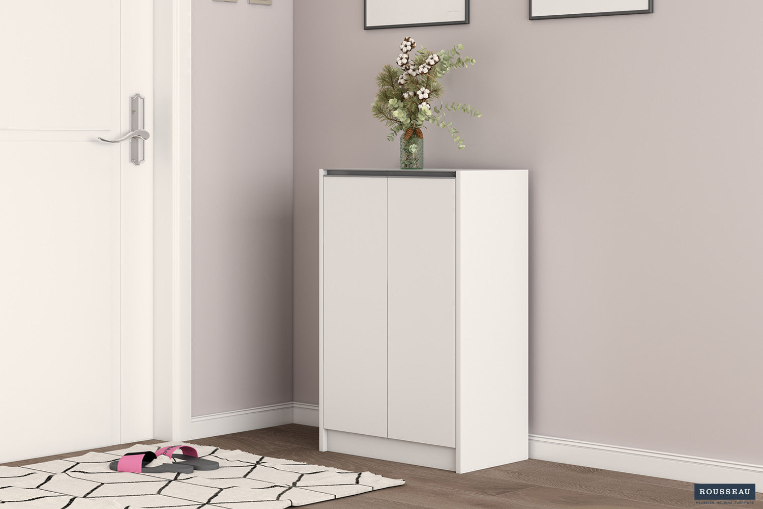 Schoenenkast 'Lilly' 2 deuren Wit