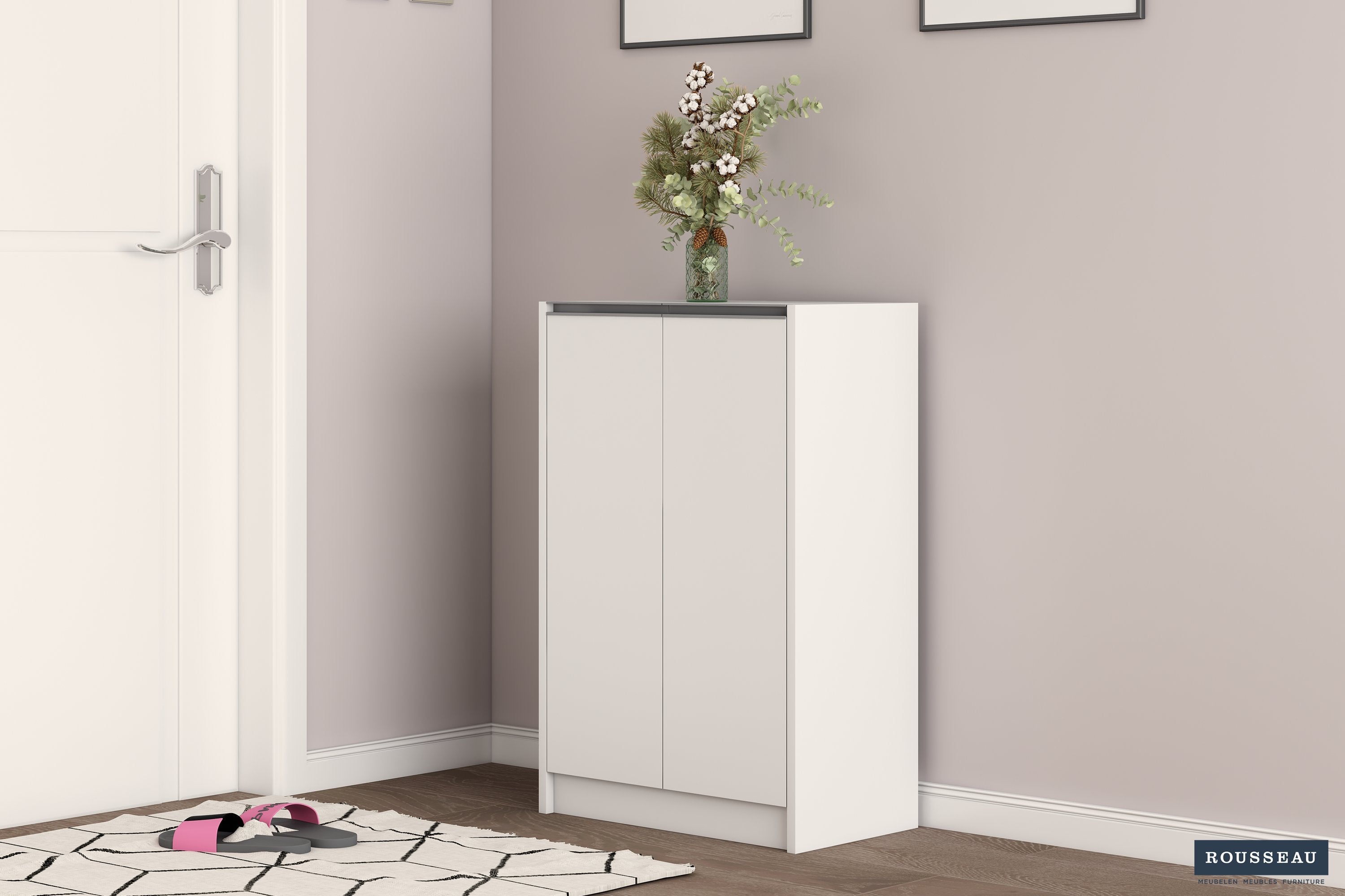 Schoenenkast 'Lilly' 2 deuren Wit