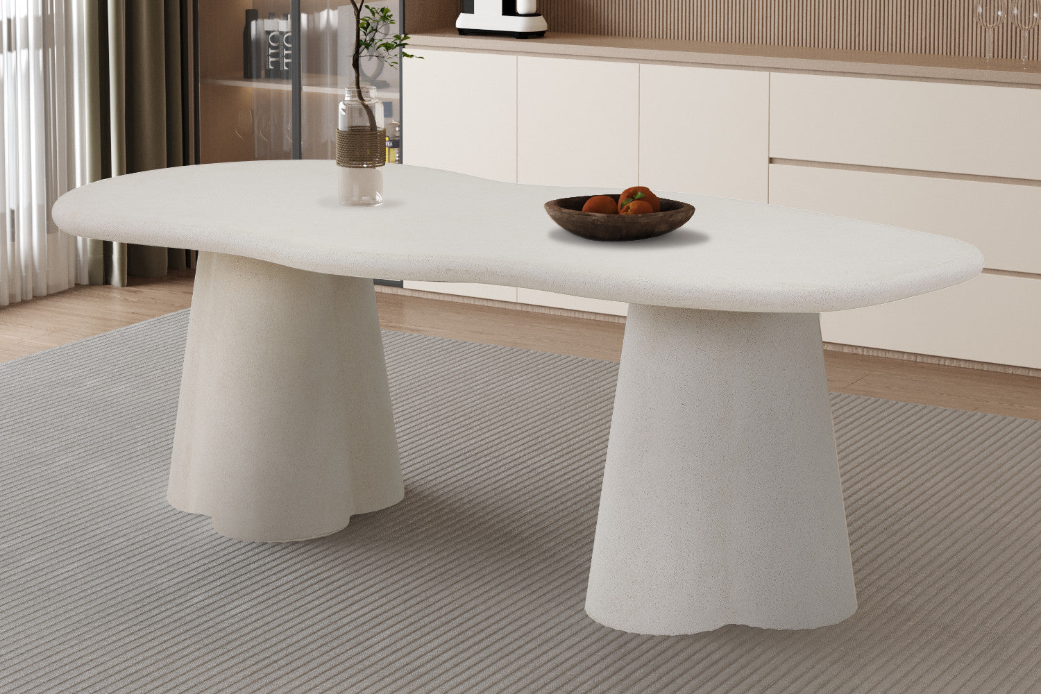 Tafel 'Faro' 220 cm Organisch Cement