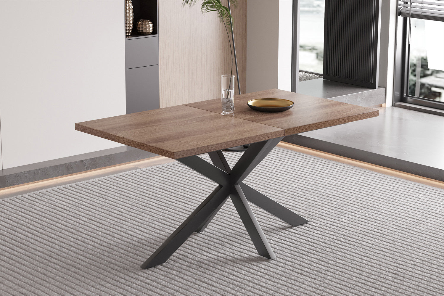 Uitschuifbare tafel 'Kos' 160-200 cm Donkerbruin