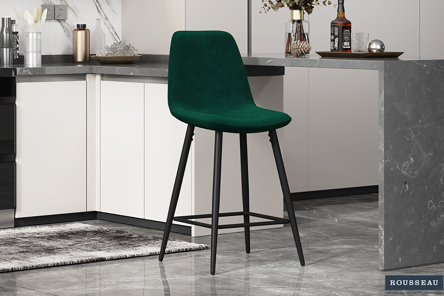 Counterstoel 'Boy' Fluweel Groen