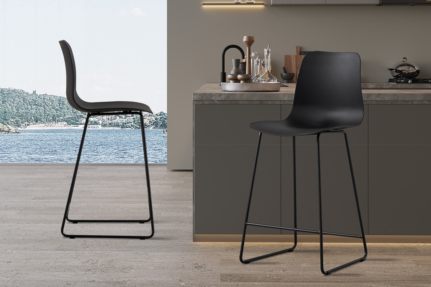 Counterstoel 'Marie' PP Zwart