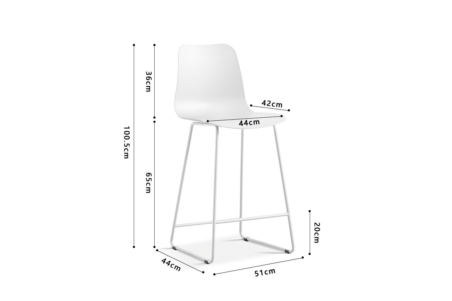 Baliestoel 'Marie' PP Wit