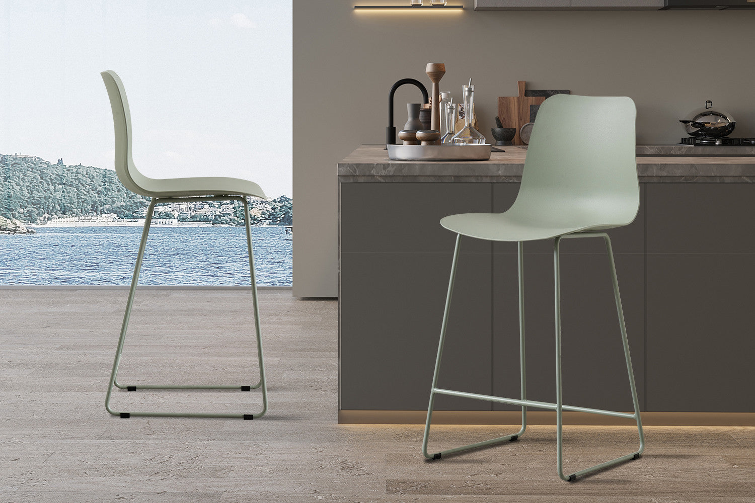 Counterstoel 'Marie' PP Grijs-groen