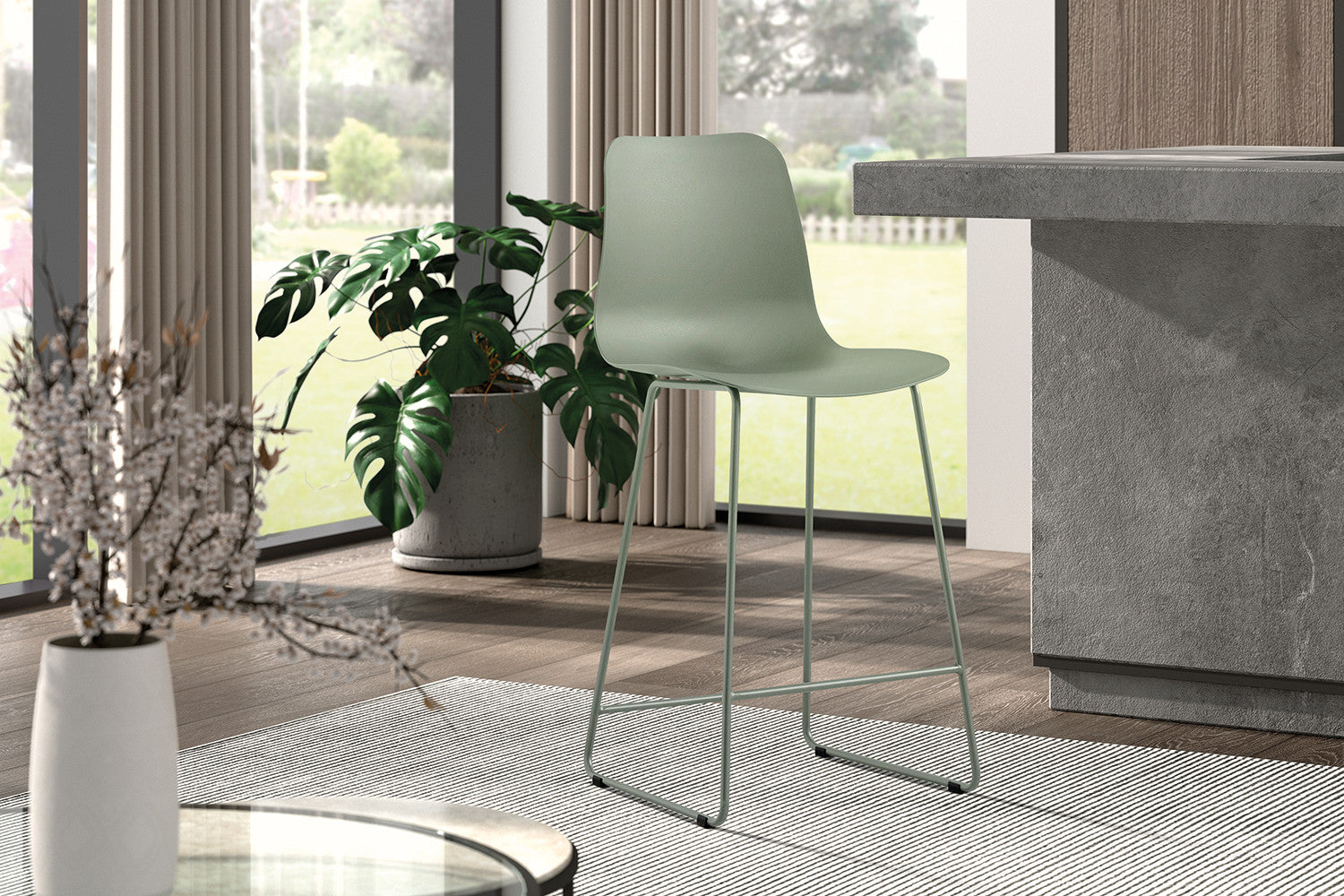 Counterstoel 'Marie' PP Grijs-groen