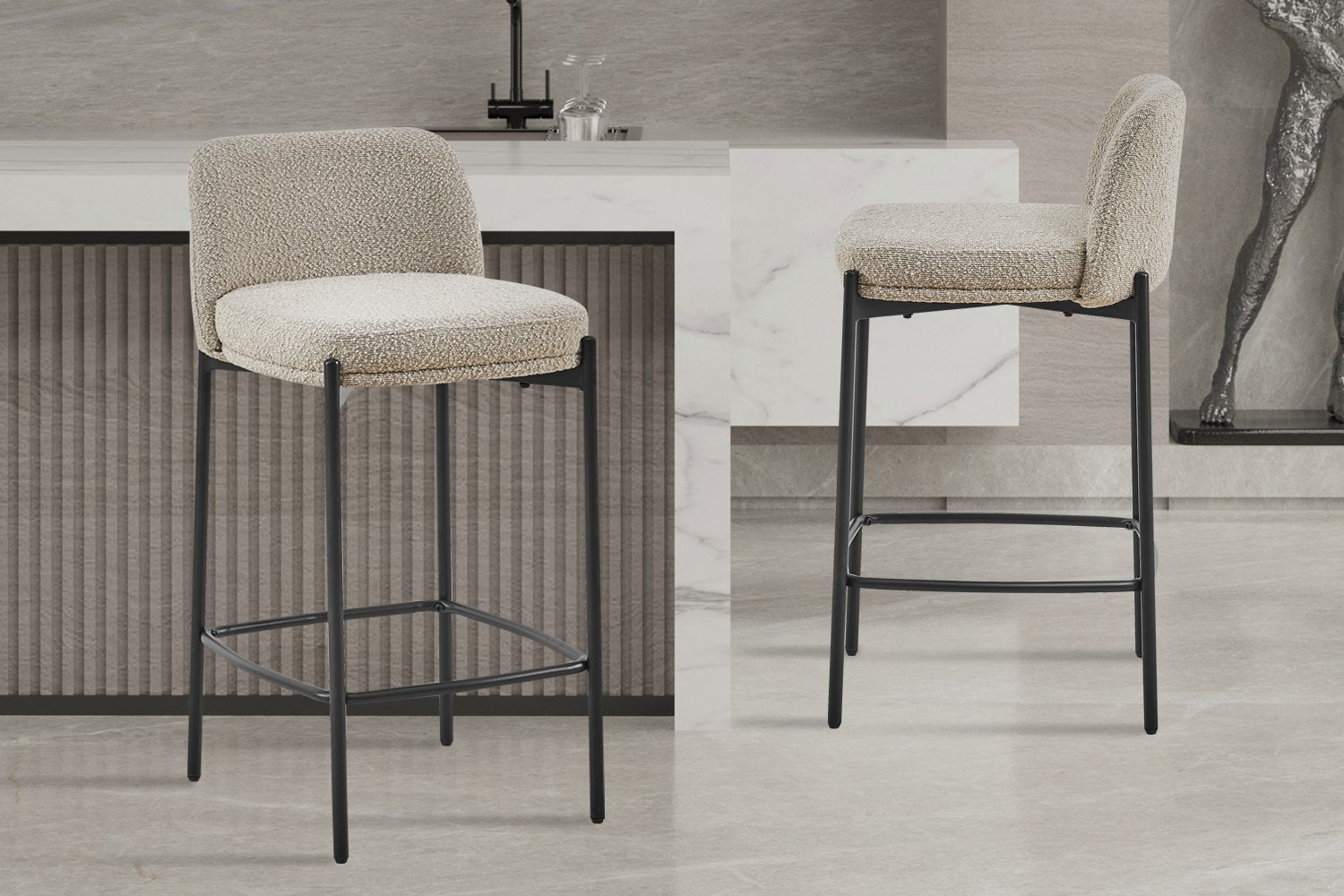 Counterstoel 'Ella' Stof Zand