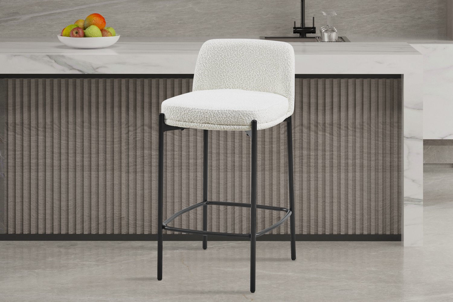 Counterstoel 'Ella' Stof Wit