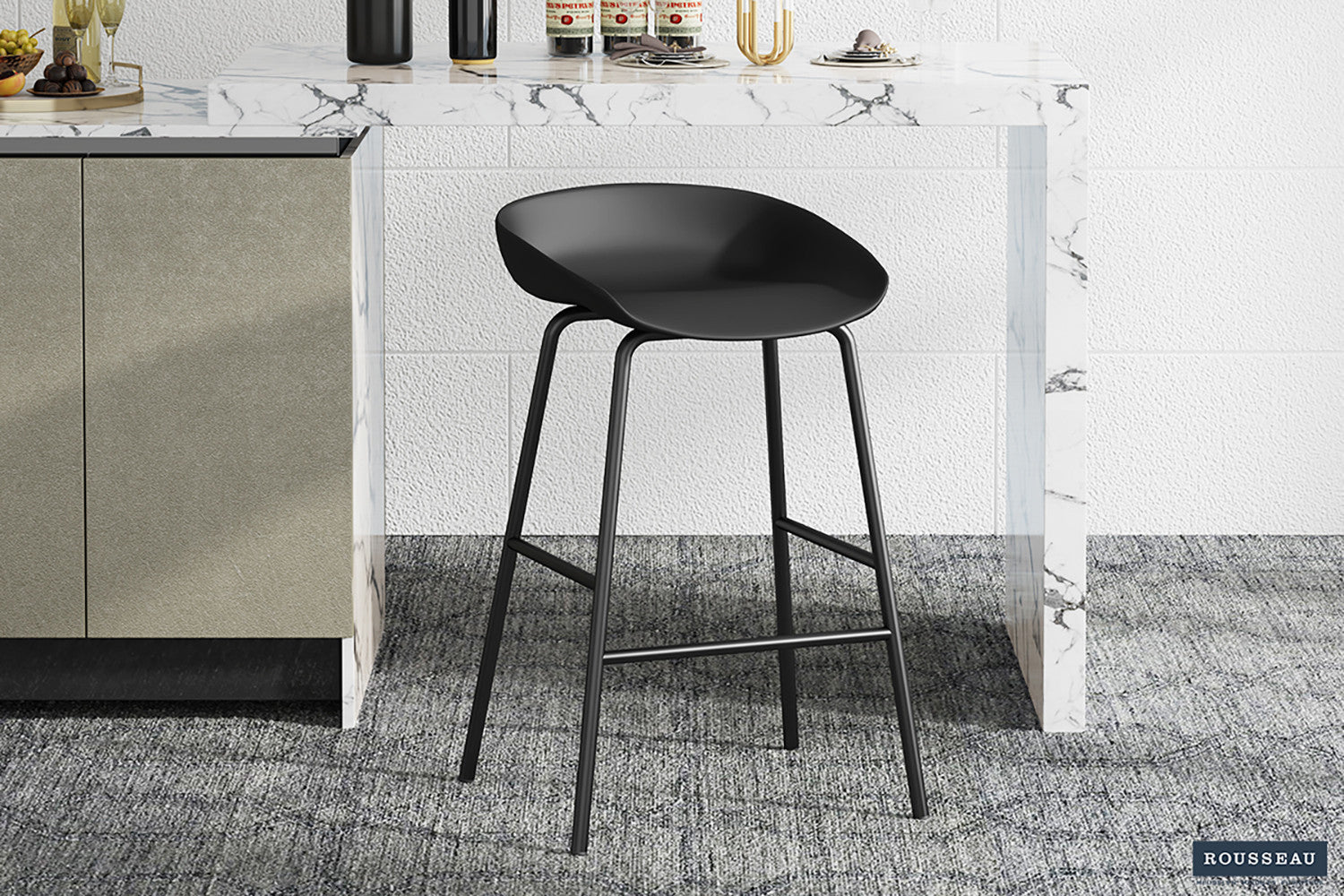 Counterstoel 'Anna' PP Zwart