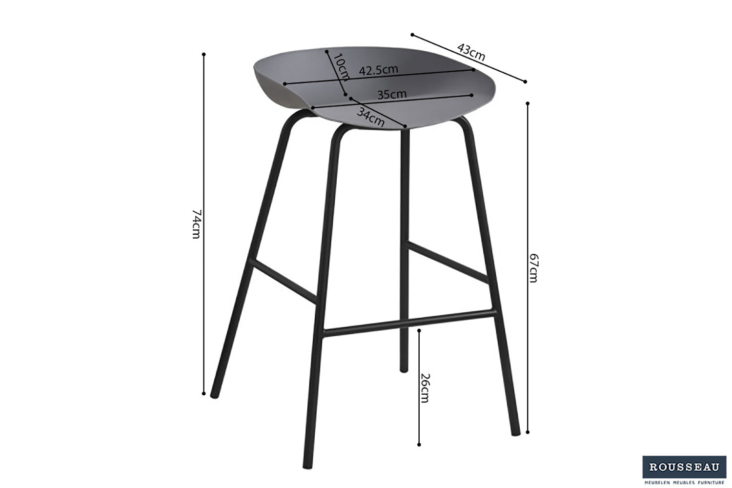 Baliestoel 'Anna' PP Grijs