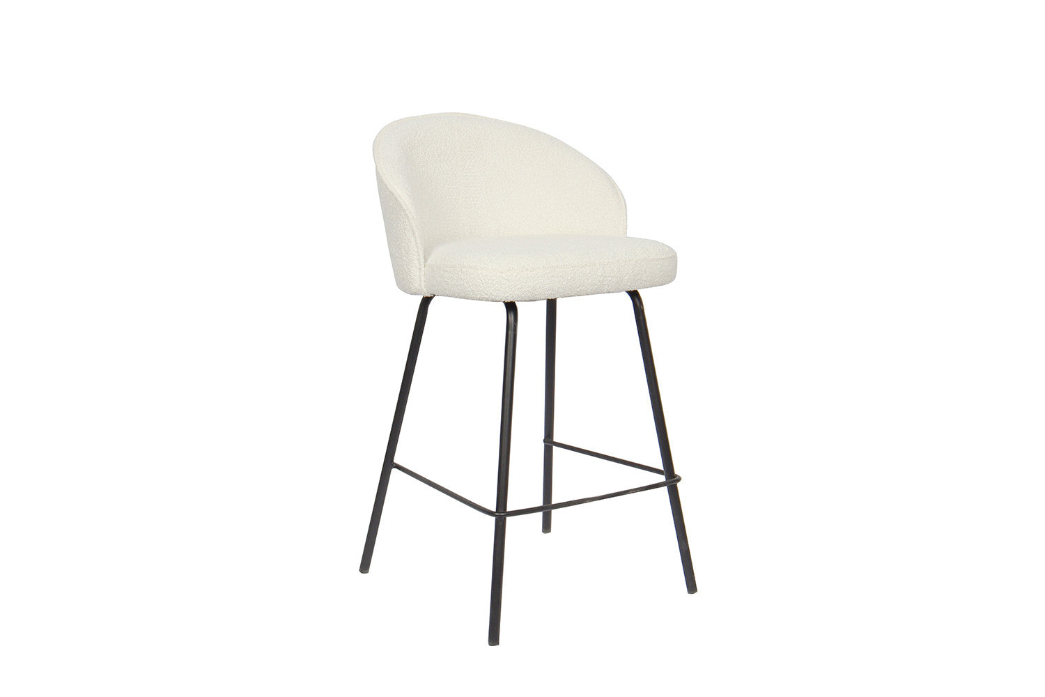 Counterstoel 'June' Bouclé Wit