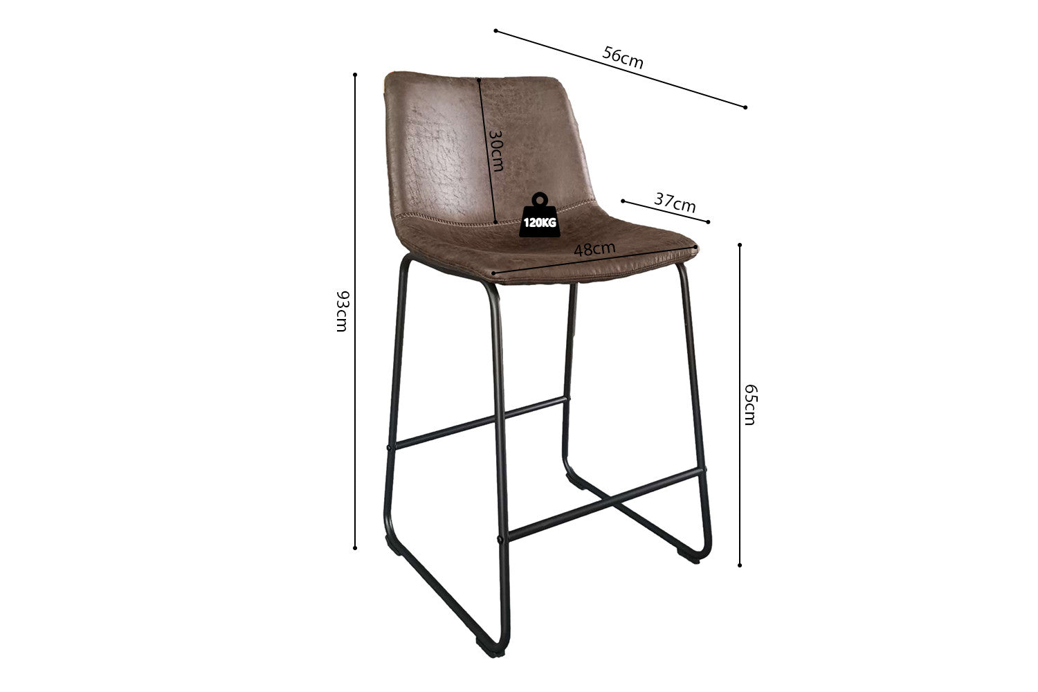 Counterstoel 'Mancia' PU Ote Topper 05 Donkerbruin