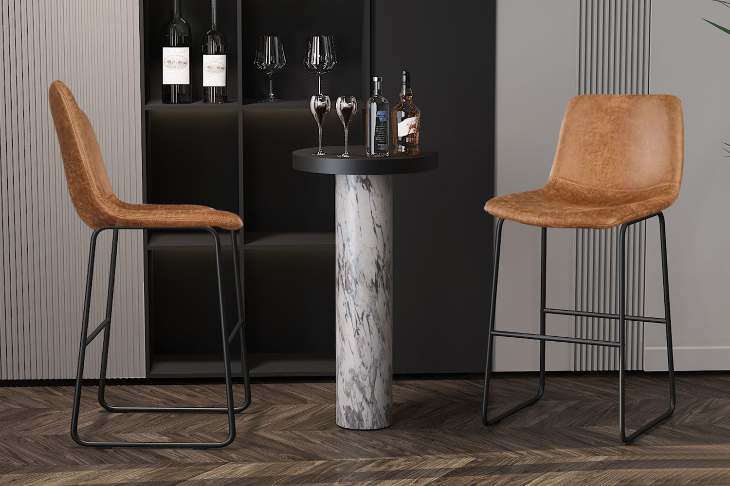 Counterstoel 'Mancia' PU Ote Topper 02 Cognac