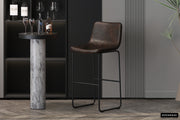 Barstoel 'Mancia' PU Ote Topper 05 Donkerbruin