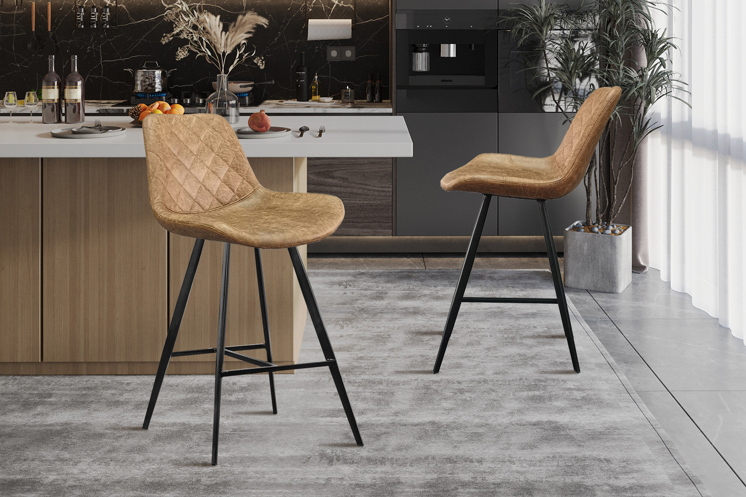 Baliestoel 'Alicante' PU Ote Topper 02 Cognac