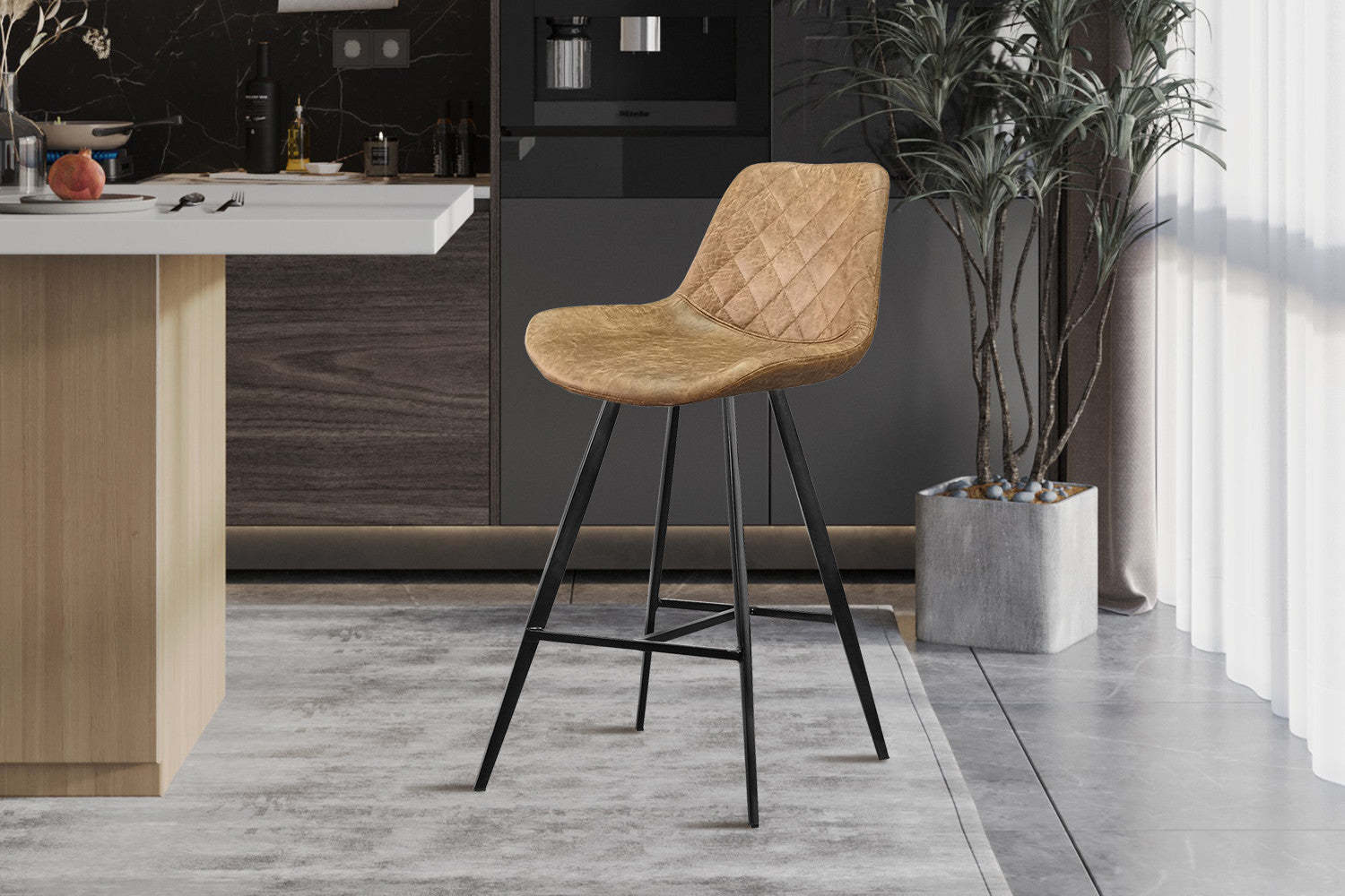 Baliestoel 'Alicante' PU Ote Topper 02 Cognac