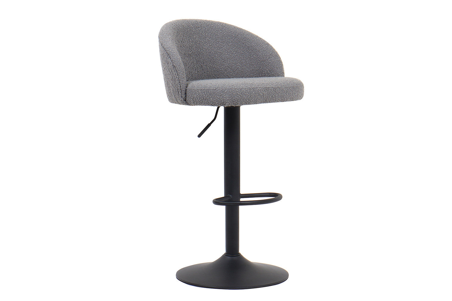 Barstoel 'Arda' Bouclé Lichtgrijs