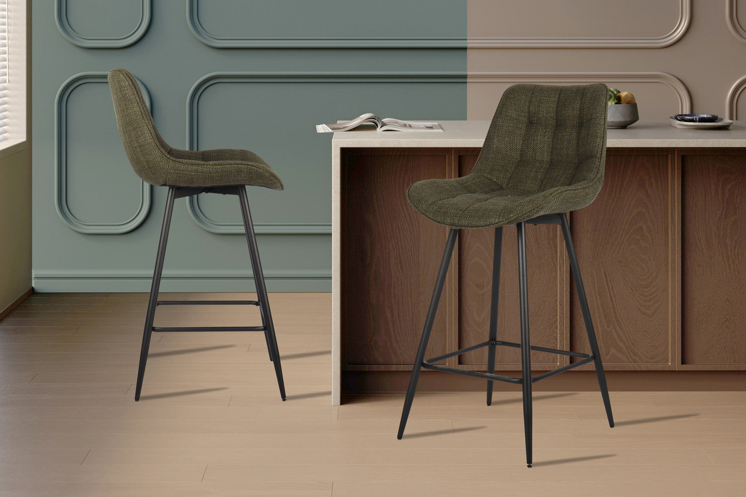 Counterstoel 'Ariba' Stof Ote Montego 350 Groen