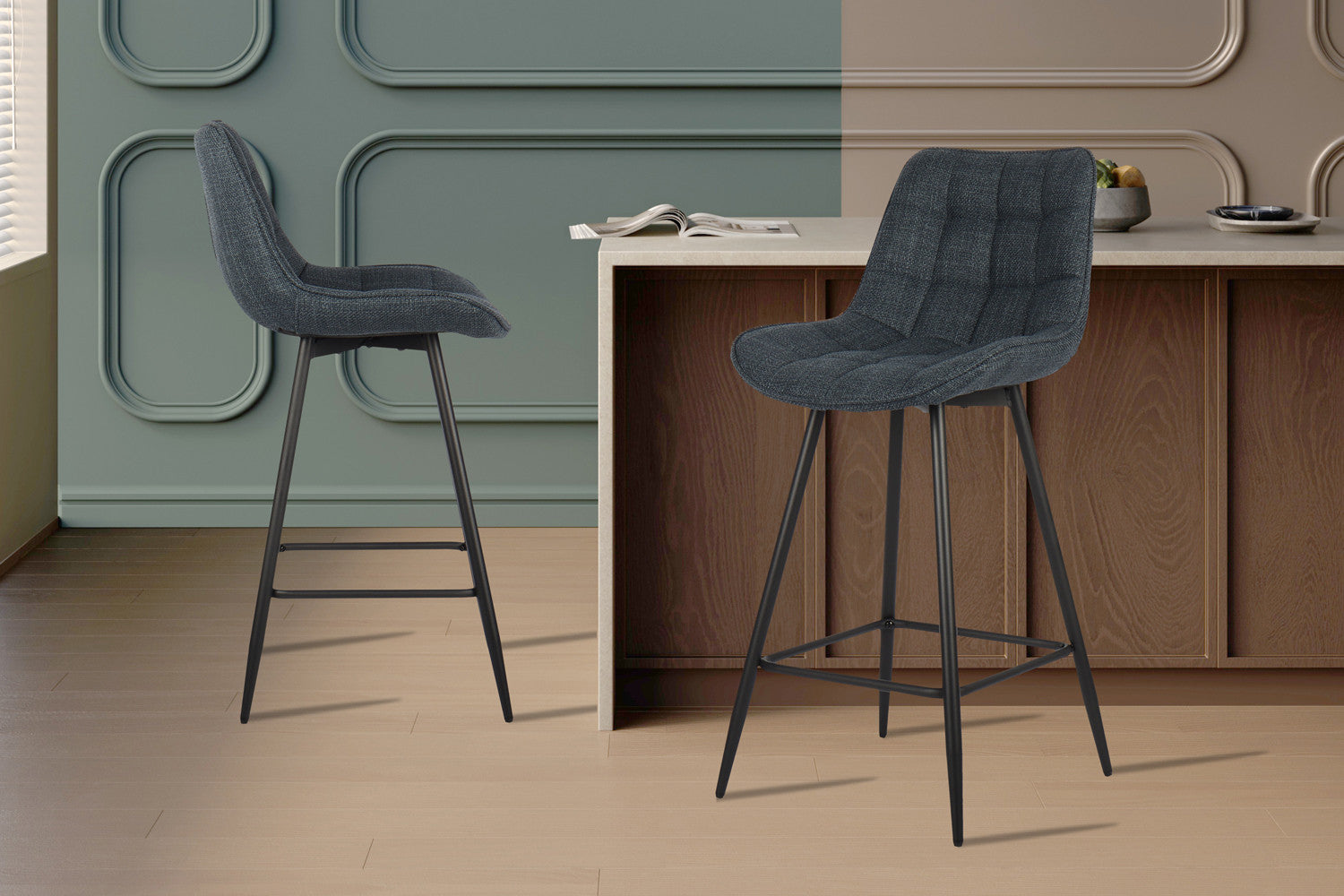 Counterstoel 'Ariba' Stof Ote Montego 303 Donkerblauw