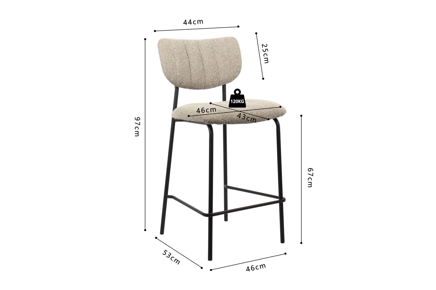 Counterstoel 'Antura' Stof Ote Lisa 170 Bruin