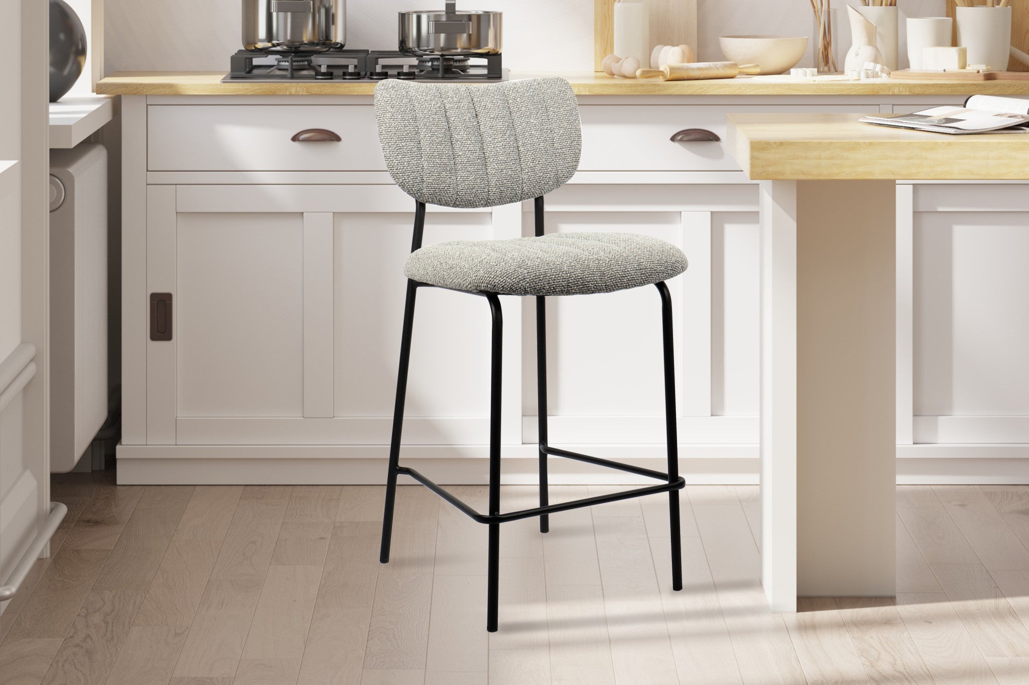 Counterstoel 'Antura' Stof Ote Lisa 453 Lichtgrijs