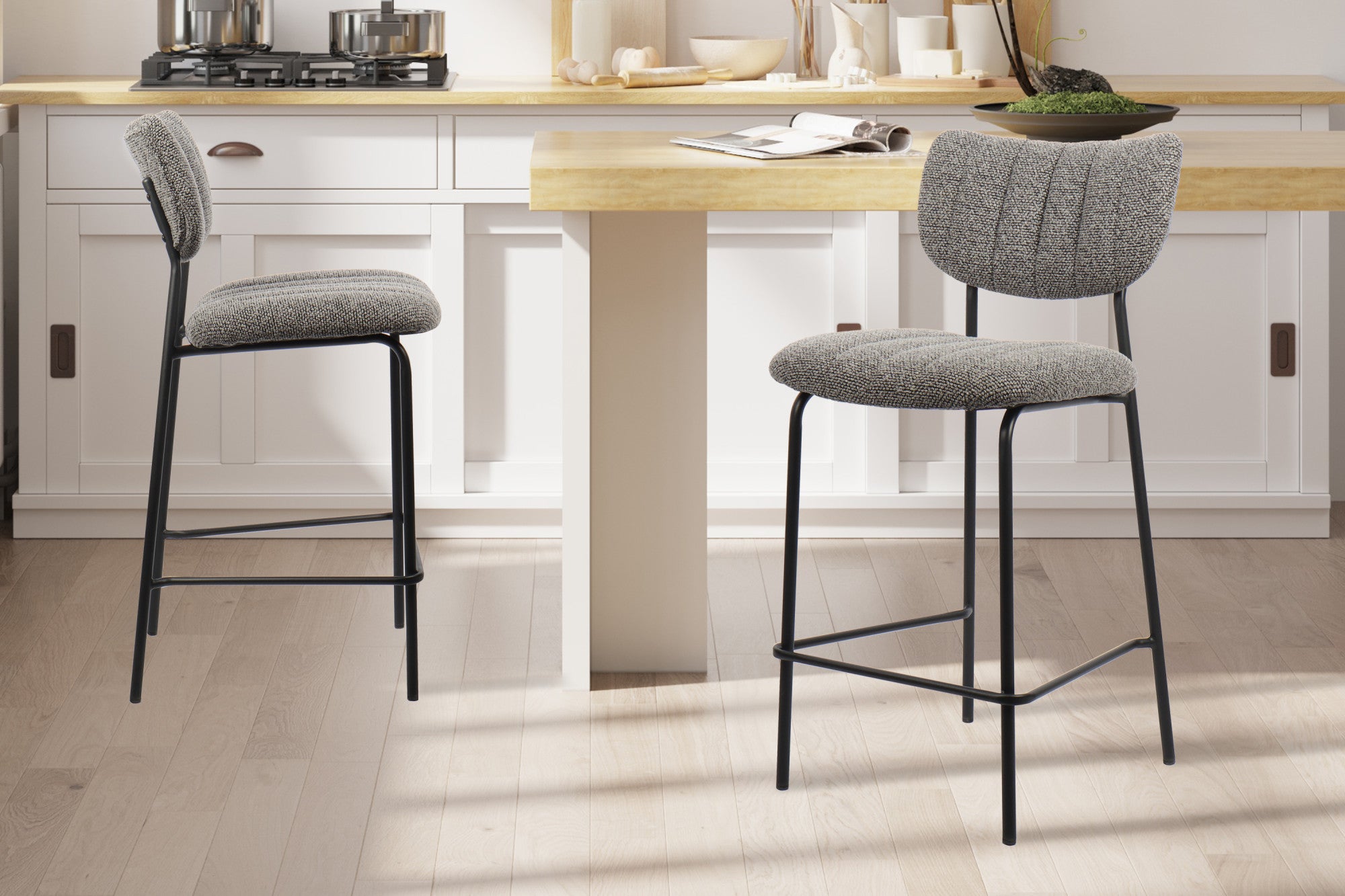 Counterstoel 'Antura' Stof Ote Lisa 456 Donkergrijs