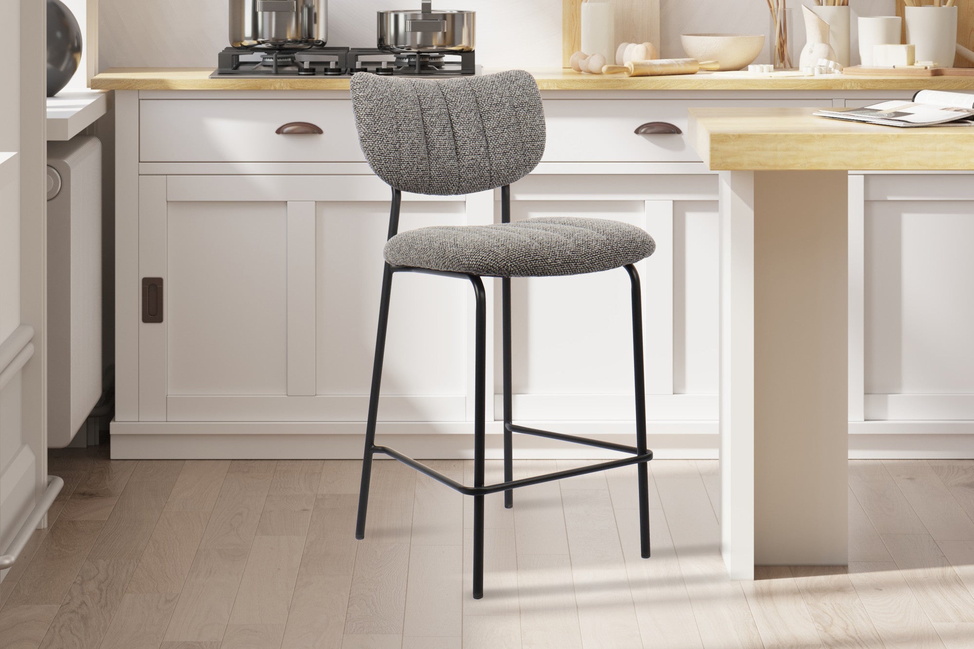 Counterstoel 'Antura' Stof Ote Lisa 456 Donkergrijs