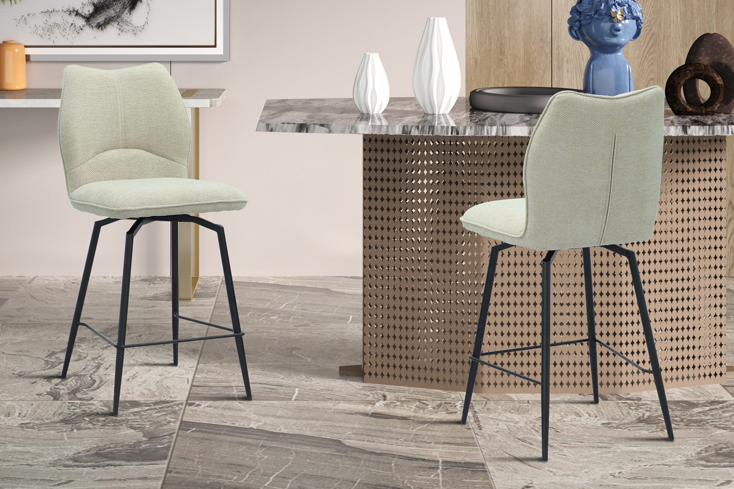 Counterstoel 'Lara' Stof Ote Sea 140 Draaibaar Ecru