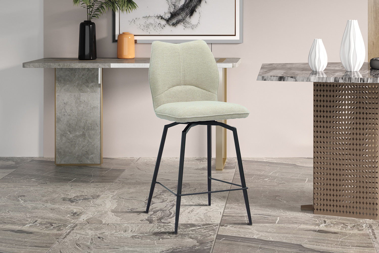 Counterstoel 'Lara' Stof Ote Sea 140 Draaibaar Ecru