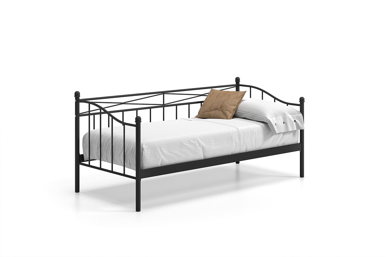 Bed 'Sablo' 90x200 met lattenbodem Zwart