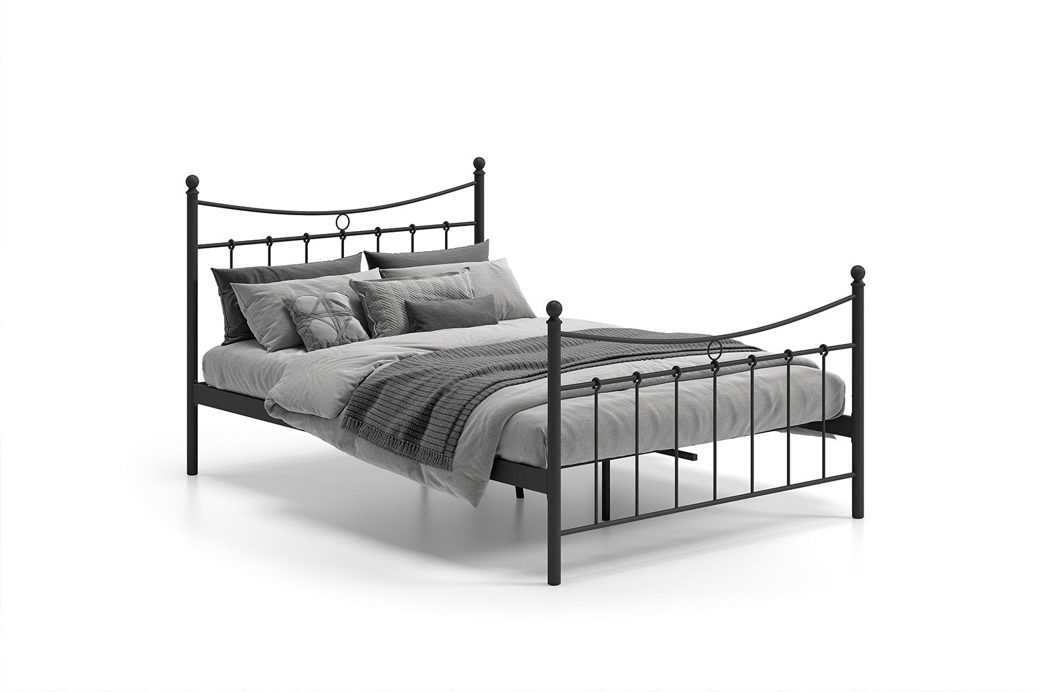 Bed 'Sacha' 140x200 met lattenbodem Zwart