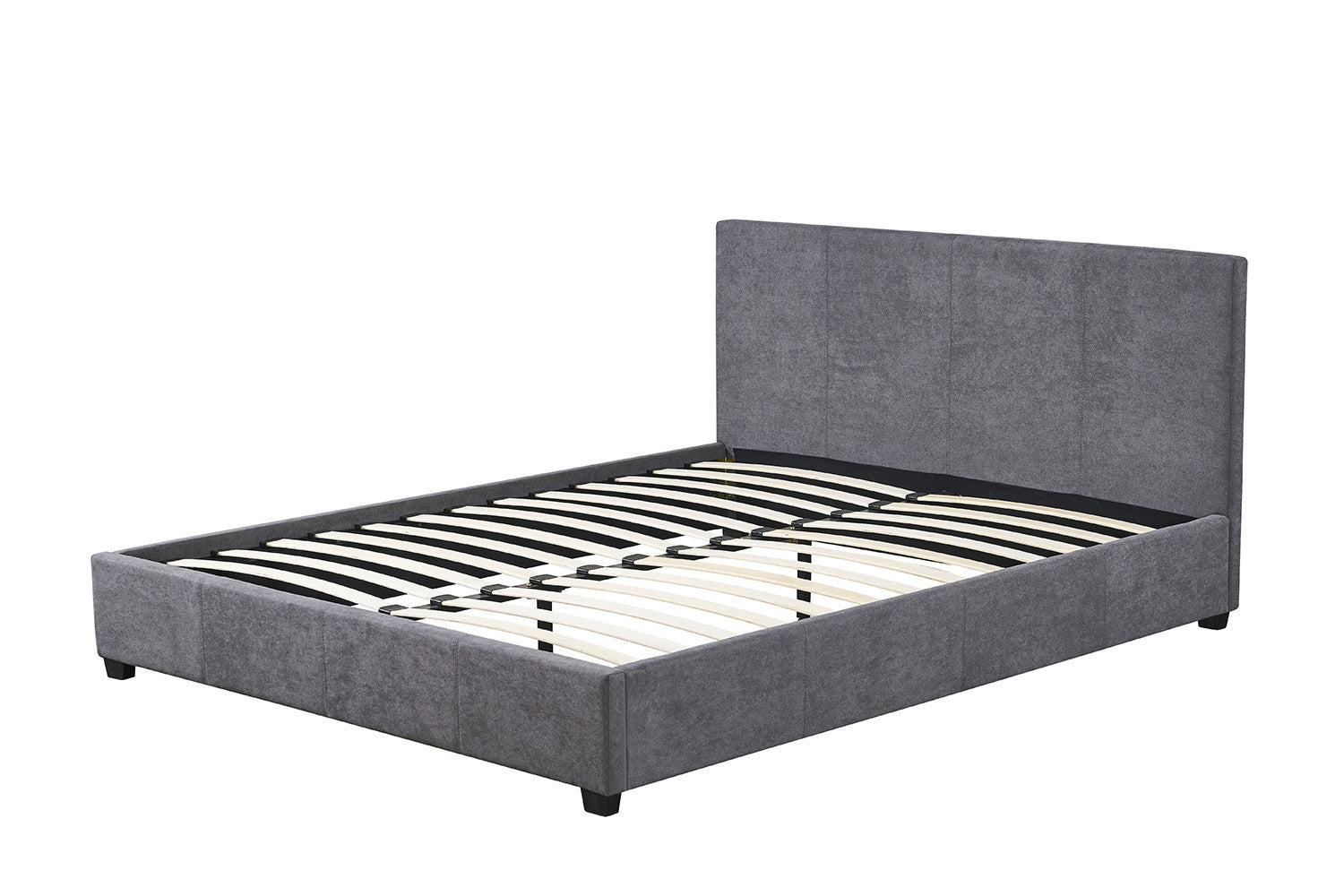 Bed 'Roma' 140x200 met lattenbodem Stof Grijs
