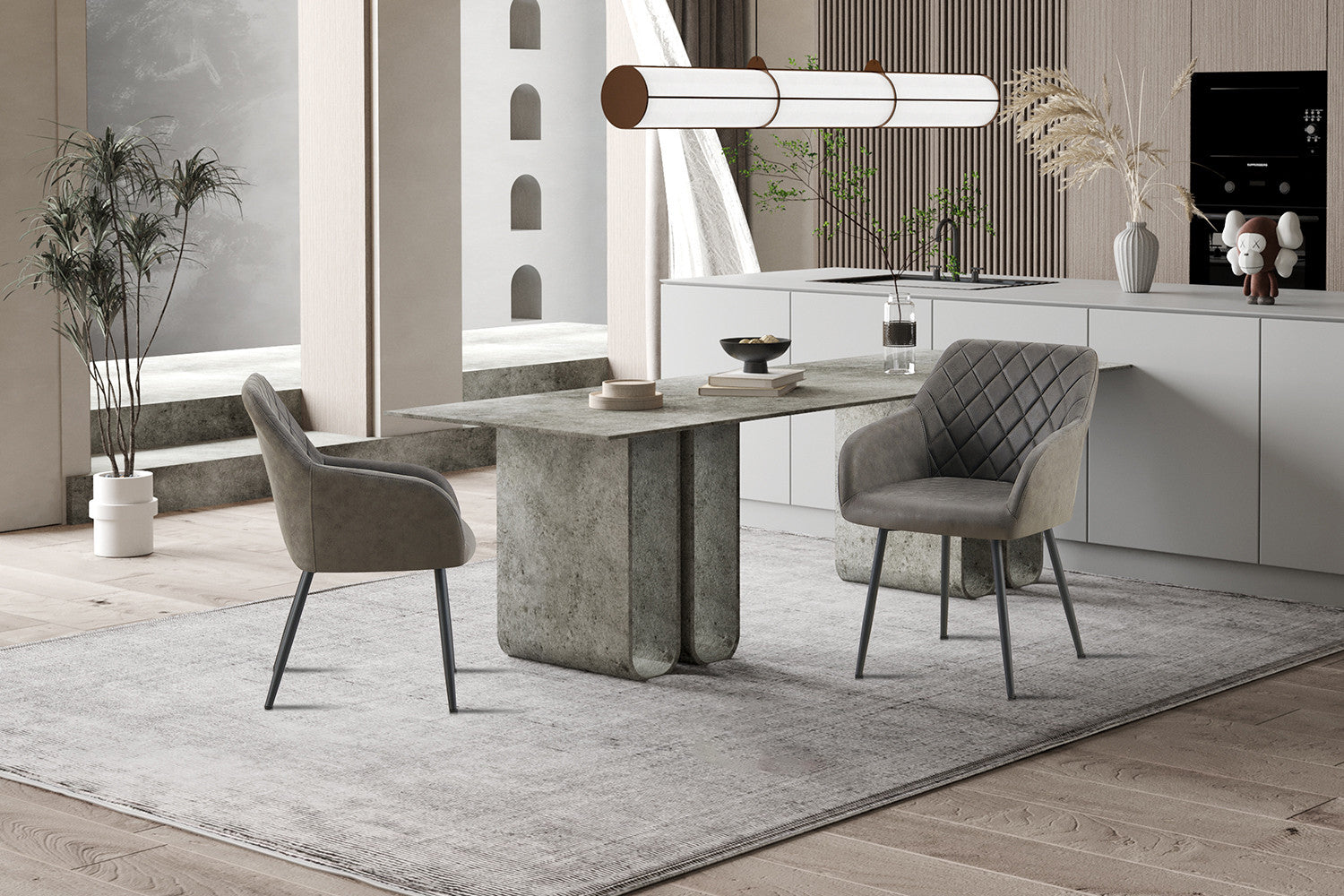 Stoel 'Peron' Microvezel PU Grijs