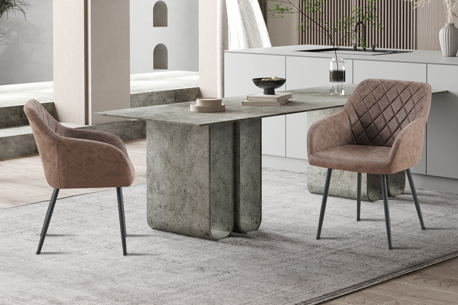 Stoel 'Peron' Microvezel PU Bruin